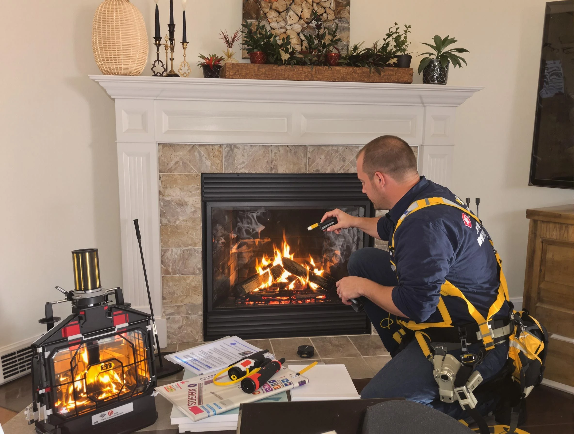 Safety-focused fireplace inspection by Bridgewater Chimney Sweep in Bridgewater, MA