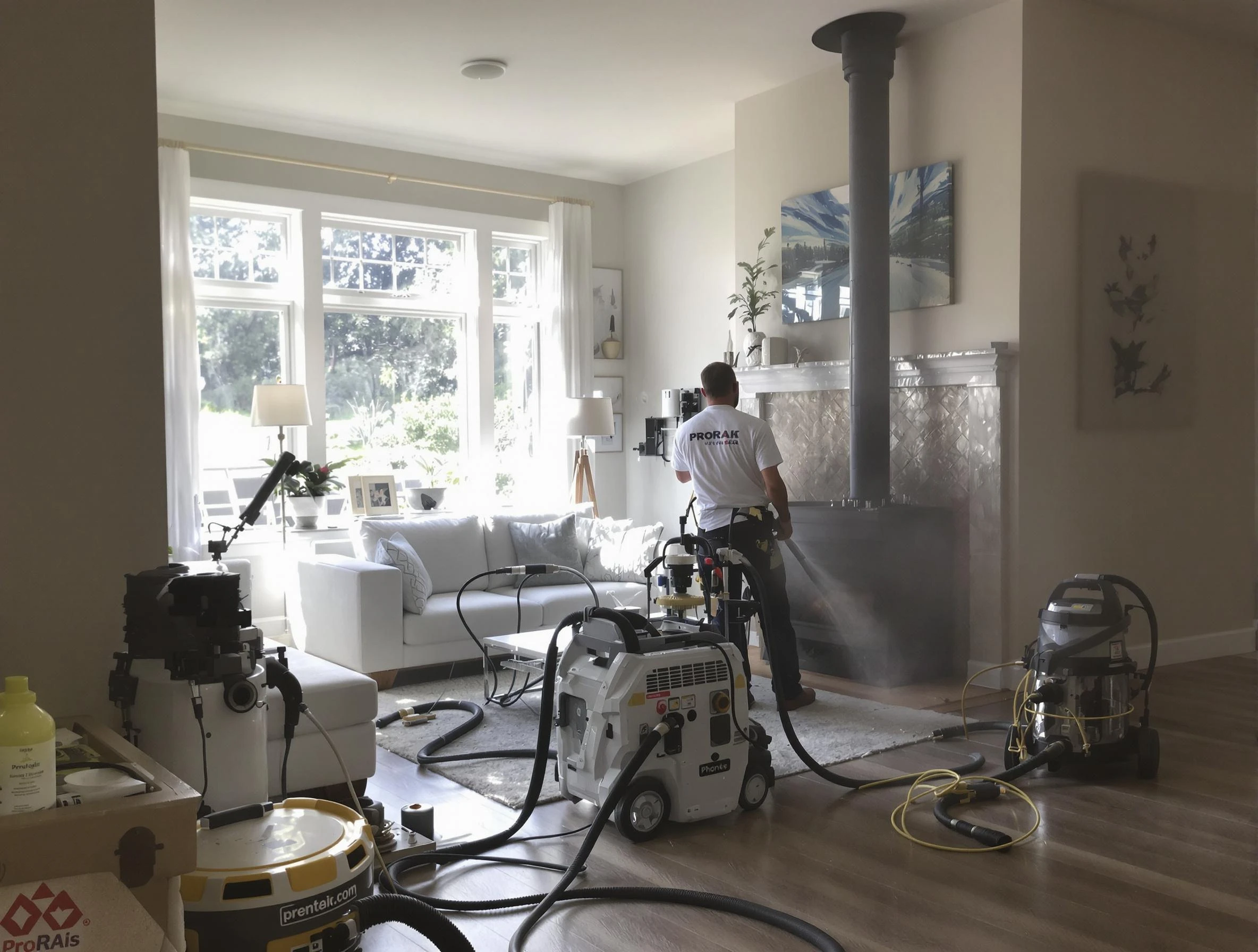 Soot removal service by Bridgewater Chimney Sweep for a fireplace in Bridgewater, MA